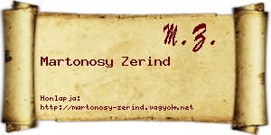 Martonosy Zerind névjegykártya